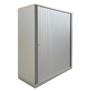 Armoire basse reconditionnée à rideaux gris - Sedus