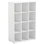 Armoire blanche Elsa 3 colonnes et 12 cases blanc-MIRPLAY School