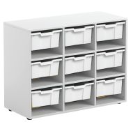 Armoire blanche Merit 3 colonnes et 9 cases avec grands plateaux-Mirplay School