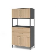 Armoire combi à 4 niveaux - Socle acier - Hammerbacher