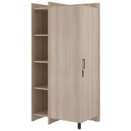 Armoire combiné EDY angle à gauche 1P poignée+morail.1/2 penderie 1/2lingère