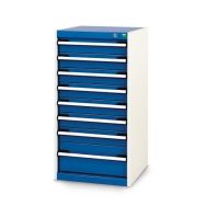 Armoire d'atelier à tiroirs Bott SL55 Ht 100 cm 8 tiroirs Gris/Bleu