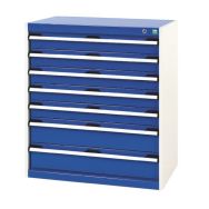 Armoire d'atelier à tiroirs Bott SL85 Ht 90 cm 7 tiroirs Gris/Bleu