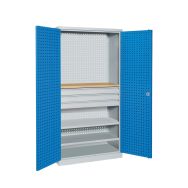 Armoire d'atelier à tiroirs et tablette bois - Sofame