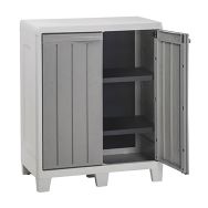 Armoire de jardin basse FLORIDA XL résine - gris