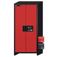 Armoire de sécurité Q-CLASSIC-90 Gris/Rouge RAL 3020 - asecos