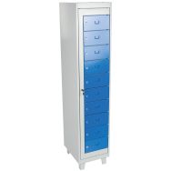 Armoire distribution linge propre 10 cases Gris/bleu