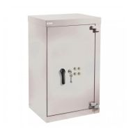 Armoire forte 1 porte serrure à clé + 4 compteurs 225 l coloris anthracite/gris