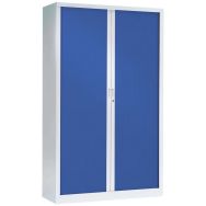 Armoire haute 120 x 198 cm Corps Blanc 9010 Rideaux Bleu