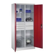 Armoire haute 6 tablettes 6 tiroirs CP