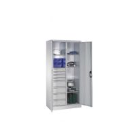 Armoire haute 6 tablettes 8 tiroirs CP