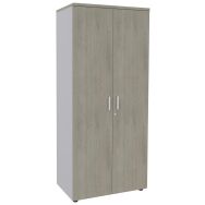 Armoire haute Majesty 2 portes 180 x 80 x 47 cm chêne gris/alu