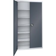 Armoire haute à portes battantes tole pleine 4 étagères 100x58x195 cm Thurmetall