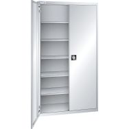 Armoire haute à portes battantes tole pleine 4 étagères 125x50x195 cm Thurmetall