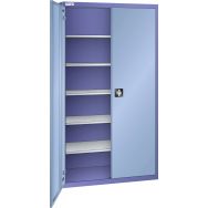 Armoire haute à portes battantes tole pleine 4 étagères 75x50x195 cm Thurmetall