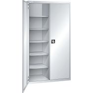 Armoire haute à portes battantes tôle pleine 4 étagères 75x58x195 cm Thurmetall