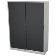 Armoire haute à portes tôle pleine coulissantes profondeur 58 cm