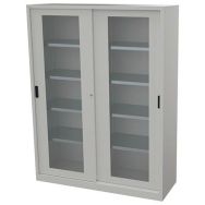 Armoire haute à portes vitrées coulissantes profondeur 50 cm