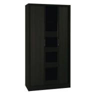 Armoire haute à rideaux en kit - Largeur 120 cm, Structure coloris : Noir