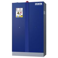 Armoire haute bleue batteries lithium-ion alarme extincteur et prises - Exacta