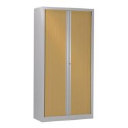 Armoire haute grande largeur rideaux ton bois à monter Vinco