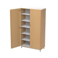 Armoire haute portes battantes Oscar coloris hêtre - Manutan Expert