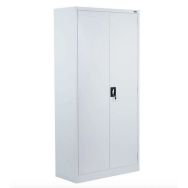 Armoire haute reconditionnée à portes battantes - Grise
