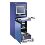 Armoire informatique H1600xL605mm Bleu pigeon/bleu clair
