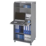 Armoire informatique mobile Orga coloris aluminium