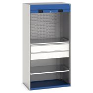 Armoire lourde à porte rideaux et à tiroirs Cubio 2000x1050mm - Bott