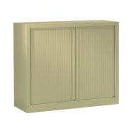 Armoire métal à rideaux L 100 x H 100  cm à monter coloris beige