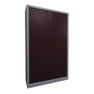 Armoire métal à rideaux PVC lame recouverte 120 x 198 cm coloris prune/alu