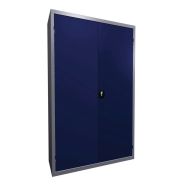 Armoire métal porte battante largeur 120 cm hauteur 198 cm coloris gris/bleu