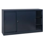 Armoire métal porte coulissantes 180 x 105 cm coloris anthracite