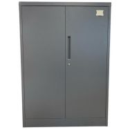 Armoire mi-haute reconditionnée - À portes battantes - Gris anthracite