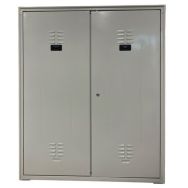 Armoire mi-haute reconditionnée - À portes battantes - Gris clair