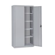 Armoire monobloc haute 2 portes coloris gris Ral 7035