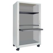 Armoire multimédia mobile à rideaux métal