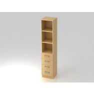 Armoire non verrouillable 4 tiroirs-- métal-Érable-Érable