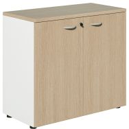 Armoire portes battantes PRACTIKA H 73cx lg 80cm chêne/blanc