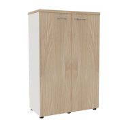 Armoire portes battantes haut. 134 cm blanc/orme