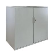 Armoire reconditionnée basse 2 portes - Grise