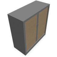 Armoire rideaux PVC H105xL100 cm chêne clair/gris alu