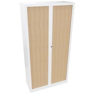 Armoire rideaux lame recouverte L 100 H 198 cm Chêne clair/Blanc