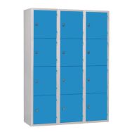Armoire scolaire non visitable Gamma 3 colonnes sans pieds 12 casiers - Bleu 5012