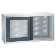 Armoire suspendue portes coulissantes vitrées hauteur 80 cm