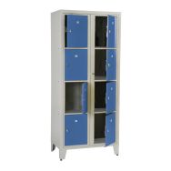 Armoire visitable 8 casiers 2 colonnes Bleu RAL 5017