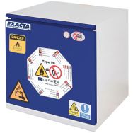 Armoires de sécurité basses bleues pour batteries lithium-ion - Exacta