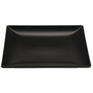 Assiette carrée en grès-Kuro