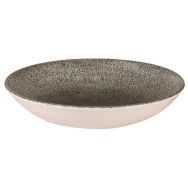 Assiette creuse en porcelaine topaz-Raku